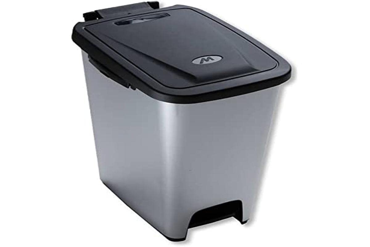 Poubelle de tri Mazzei 'allubin' Produit indiqué pour gérer et ajuster de manière correcte la collecte et la différenciation des déchets. Équipé d'un couvercle noir avec ouverture à pédale noire.