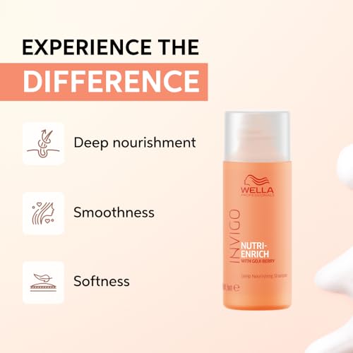 Image of Wella Professionals Invigo Nutri-Enrich Shampoo | Deep Nourishment for Dry, Frizzy & Damaged Hair | 50 ml | With Goji Berry & Vitamin E