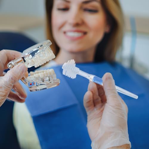 ROSENICE Zahnbürste für Zahnprothese, ein Instrument für die Reinigung dritter Zähne, doppelseitige Zahnbürste 3 Stück