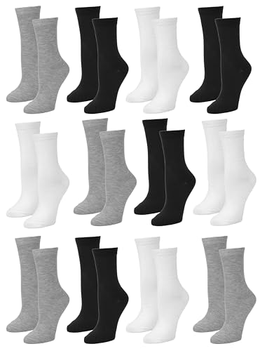Image of Gelante 12-Pair Women's Crew Socks, Soft Thin Lightweight Breathable Athletic & Casual