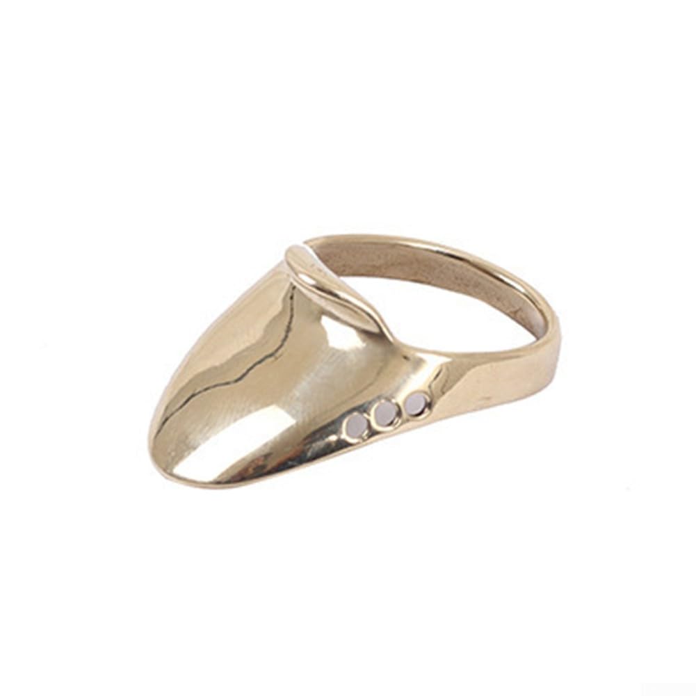 Gdfnmogo Anello per pollice classico in ottone per la caccia con arco, realizzato in materiale, stile mongolo, per protezione dell'arco tradizionale (20#)