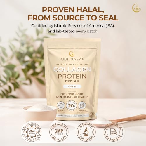 Image of Hydrolyzed Collagen Peptides Powder, Vanilla, 40 Servings, 15.4oz