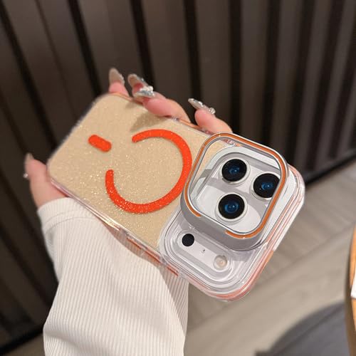 Coque transparente iPhone 16 Pro orange avec protection antichoc