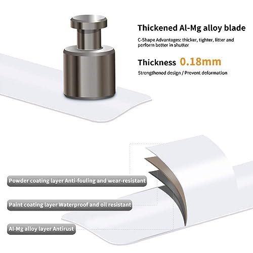 Seeye Mini Blinds Aluminum Venetian Slat Blinds Blackout Horizontal Shades For Windows Anti-Uv Waterproof Light Adjustment Bathroom Temporary Easy To Install 20" W X 64" L,White #TOP2