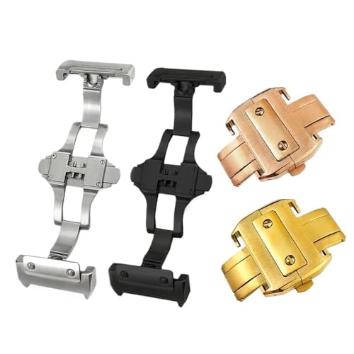 Boucle déployante 18mm acier 316L anti-chute pour bracelet montre Cartier 100