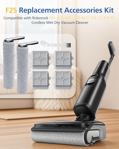 Image of F25 GT Brush Roll and HEPA Filter Replacement Kit Accessories Compatible with Roborock F25 /F25 ACE /F25 ALT /F25 LT /F25 RT /F25 ACE /F25 GT /F25 Ultra Cordless Wet Dry Vacuum Cleaner