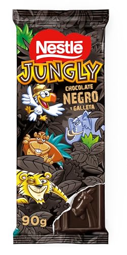 NESTLÉ JUNGLY Tableta de Chocolate Negro, 90g