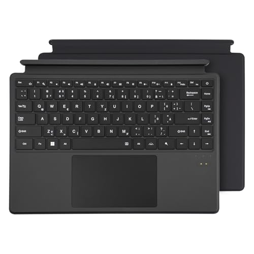 Ninkear T40 2-in-1-Laptop mit QWERTZ, 7 RGB-Hintergrundbeleuchtungstöne, abnehmbare Bluetooth-Tastatur, tragbare Tastatur, Schwarz, Ultra Slim