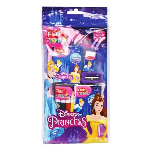 Image of Flair Creative Series Disney Themed Stationery Kits | Marvel Avengers, Mickey Mouse & Disney Princess | Smart Kit for Your Creative Need & Fun Learning | Ideal Gift Items for Kids | Pack of 3 Kits