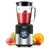 Taurus Amazing - Batidora de vaso JB1200XC, 1200W, Jarra de cristal de 175L, 5 velocidades + Turbo, Profesional con cuchillas de 6 hojas, Pica hielos, Acero Inoxidable, Apto lavavajillas