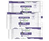 Simpleaf Flushable Wet Wipes Lavender | Plastic Free, Paraben & Alcohol Free | Hypoallergenic & Safe for Sensitive Skin | Soothing Aloe Formula | Adult Toilet Wipes (3 x 50 Counts Pack) 150 Counts