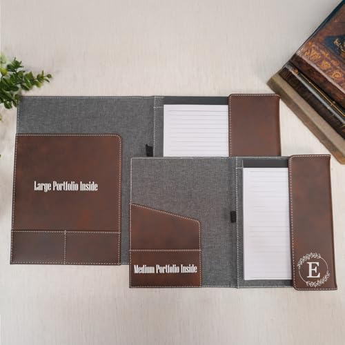 Daphne's Curations Custom Leather Portfolio – Refillable Vegan Le...