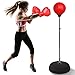 Saco de Boxeo para Adultos Juego de Boxeo con Guantes y Soporte Ajustable Altura 120 - 150 cm Punching Bal Rojo