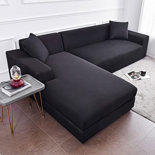 uyeoco Wasserdicht Sofabezug L U Form Sofa überwurf Ecksofa Couchbezug 1/2/3/4 Sitzer Stretch Sofabezüge Sofahusse Beige/Grau/Braun/Hellgrau Couch Bezug (Color : B, Size : 90-140cm) Cover