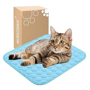 MICROCOSMOS Summer Cooling Mat & Sleeping Pad- Water Absorption Top, Materials Safe, Easy Carry, EZ Clean. Keep Cooling for Pets, Kids and Adults.(Blue, 19″ x 15″)