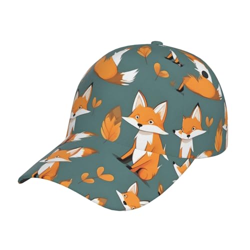 Yellow Fox Baseball Cap Adjustable Size for Running Workouts and Outdoor Activities All Seasons