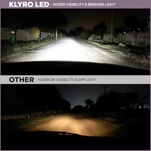 Image of klyro Car LED Headlight Bulb 180W 18000LM 6000K White | Super Bright LED Headlamp with Flip Chip | Long Range Beam | Plug & Play | Compatible | Pack of 2 (H7 /H18)