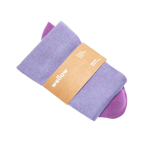 Image of Wellow Wide Calf Compression Socks for Men & Women, 18-25 mmHg Made with Viscose from Bamboo, Nurses & Pregnancy Support, Relieves Swelling, Knee High, XL, Galaxy Twist