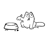 (Simon 's Cat Aufkleber Hungry Feed Me.) Funny Cat Auto Aufkleber – Weiß