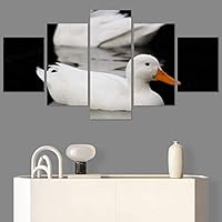 SIGNWIN 5 Panel Canvas Wall Art Swan Lake for Home Decorations Ready to Hang - 60