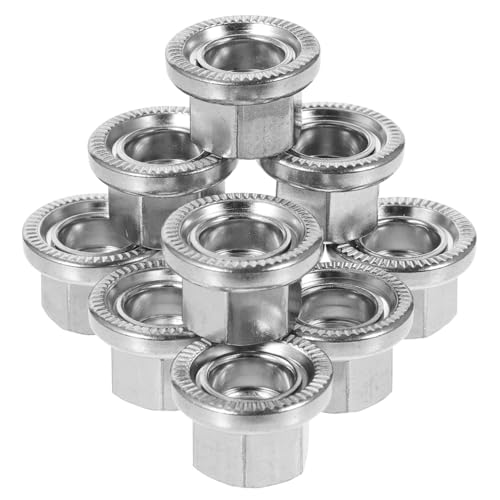HOLIDYOYO 10個 自転車用高強ホイールアクスルナット 軽量耐久性に フランジ付きハブナット 前輪ハブ軸対応 多選択可能 ロードバイク適