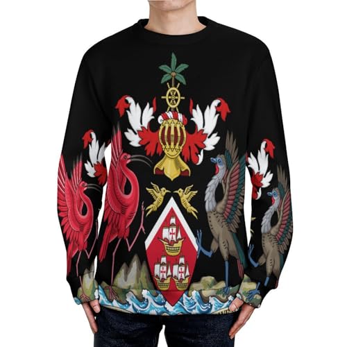 Trinidad and Tobago Flag Sweater Long Sleeve Crew Neck Knitted Casual Pullover Sweater