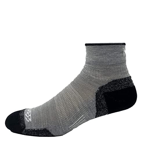 Image of USA Made - Microweight Cushion Ankle Socks - Trail Running Socks - Merino Wool - Mountain Heritage