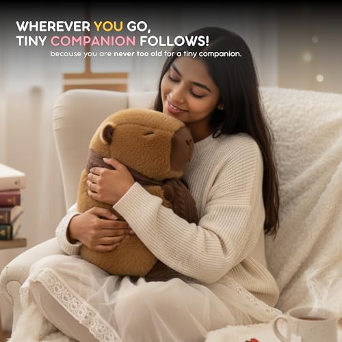 Image of Flufies Plush Soft Toys for New Born Baby and Baby Boy - Soft and Easy Wash Plush - Huggable Plush Toys for Girls and Boys - Soft Toy for Home Decor (Capybara in Scarf)