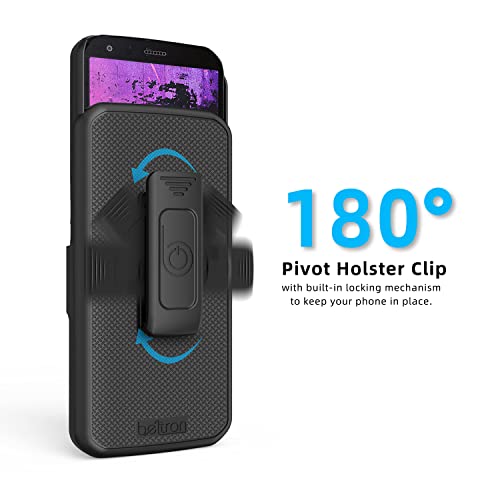 Beltron Case With Clip For Cat S62 T-Mobile, Cat S62 Pro Unlocked, Heavy Duty Case With Swivel Belt Clip Holster Combo For Cat S62 - Features: Secure Fit & Built-In Kickstand - Black #TOP5