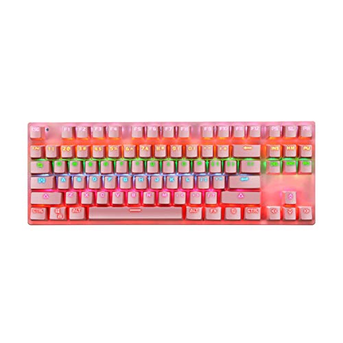 Mechanische Tastatur LED-Hintergrundbeleuchtung, K550 87 Tasten USB-Kabel RGB-Hintergrundbeleuchtung Blauer Schalter Gaming Mechanische Tastatur