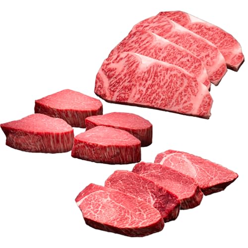 [全3回定期便]博多和牛 食べ比べ ステーキ 定期便 (サーロイン/ヒレ/シャトーブリアン) 毎月 4枚 × 200g お届け!