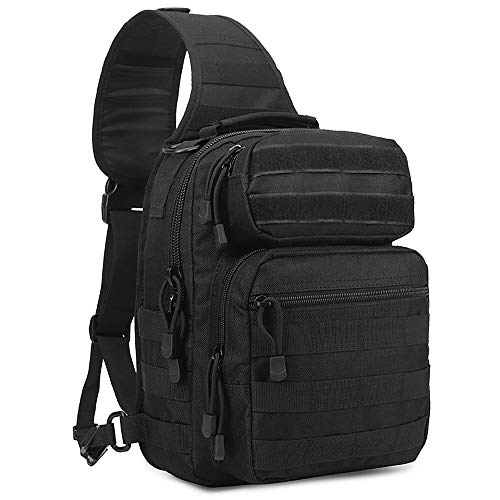 Lixada Tactical Backpack Military Sling Bag Molle Shoulder Bag Sling Fishing Tackle Bag for Outdoor Hiking Camping Hunting Shooting Fishing