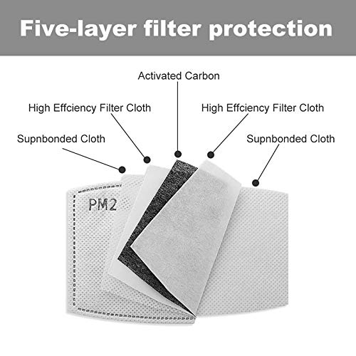 2 Piece Face Mask Set Plus 4 Replaceable Air Filters Ocean Seahorse Scuba Diving Washable Reusable Adjustable Black Cloth Bandanas Scarf Neck Gaiters For Adults Men Women Kids #TOP6