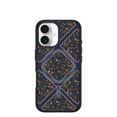 OtterBox iPhone 16 Symmetry Series Clear Case - Floral Romance Blue - Ultra-Thin, Sleek iPhone Case, Floral iPhone Case