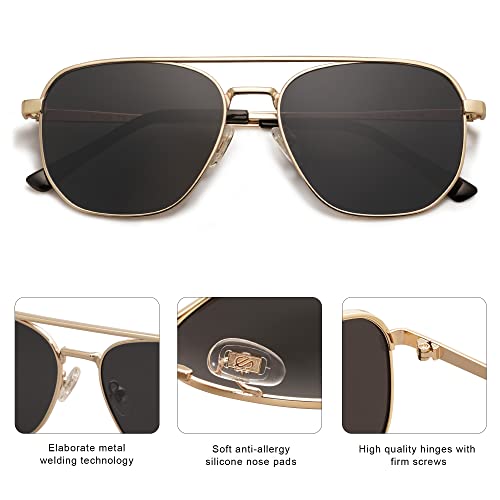 SOJOS Retro Aviator Polarized Sunglasses Womens Mens Vintage Square Shades Sun Glasses UV400 SJ11844