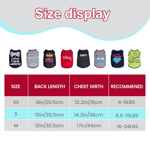 hoyuwak 8 Pieces Pet Shirts Funny Dog Printed Clothes Breathable Cool Puppy Sleeveless Vests for Summer