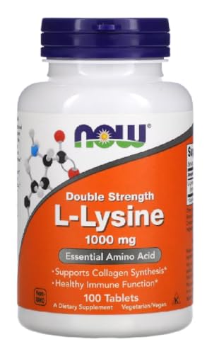 Now Foods - L-LYSINE 1000 mg | L-Lisina 1000 mg | Apoya el sistema inmunológico y la producción de colágeno - 100 tabletas