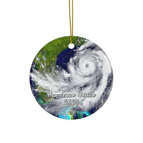 Hurricane Helene Ornament, Beautiful Florida Gift, 2024 Weather Storm Keepsake Souvenir, Ceramic Cloud