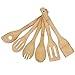 Utensil Set Wooden Cooking Spoons of Organic Bamboo Kitchen Utensil Set Cooking Spatulas Antimicrobial Nonstick Pan and Cookware Natural Tuners Non-stick Wooden Spoons Kit, Spoon, Single Hole