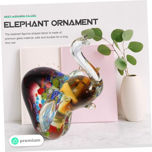 Figurine éléphant en verre stable pour décorer sans risque de chute