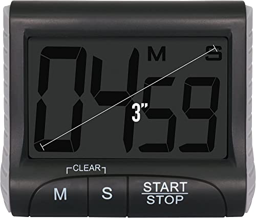 3" Large Display Kitchen Timer -Digital Timer Magnetic Back Loud Alarm On A Rope Countdown-Tanmalan #TOP3