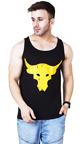 Image of Veirdo Cotton Sleeveless Tshirt for Men Black