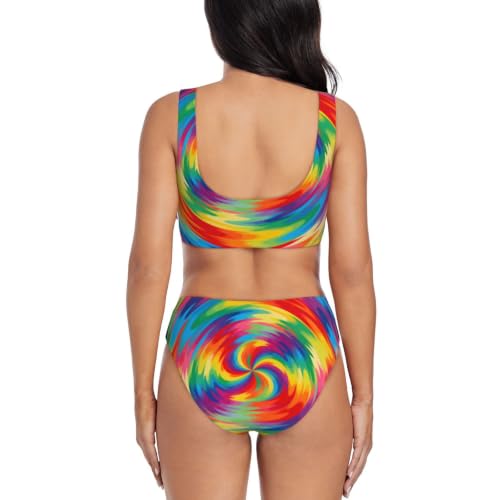 Maillot de bain deux pièces Vortex triangle réglable noir avec coussinets