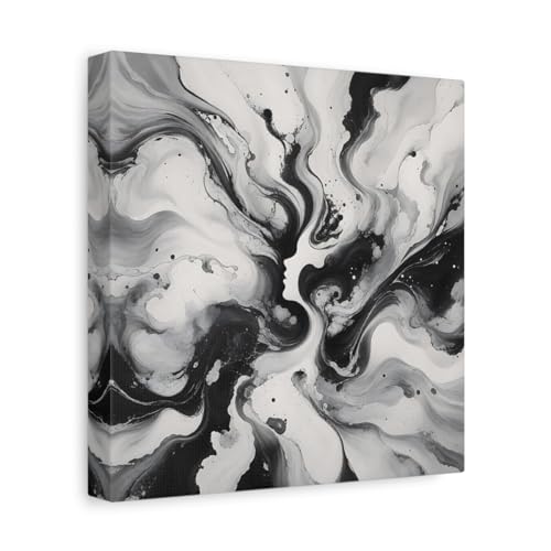 Art sur toile silhouette femme abstraite monochrome avec chassis epais 3cm