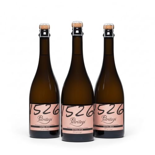 Sidra Natural Espumosa Petritegi Aparduna Extra Seca – Método Tradicional de Segunda Fermentación en Botella – Burbuja Fina, Sabor Fresco y Equilibrado – 7% vol. alc. (Pack 3)