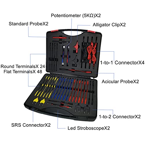 Kinsaninc Automotive Circuit Test Leads Kit 90 Pieces With Carrying Case,Multi-Function Electric Tester Diagnostic Tool Wire Connectors Set #TOP1