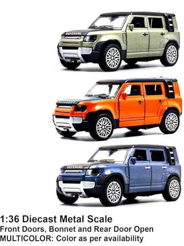 Image of Diecast Metal Defender SUV Toy Car, 1:32 Scale Alloy Model, Openable Doors, Pull Back Action, Kids Gift & Collectible