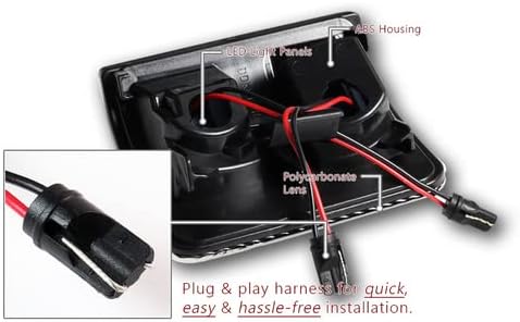 2 Pieces Chrome Lens Side Mirror Marker Light LED Running Turn Signal Light Compatible with 2008-2016 Ford F250 F350 F450 F550 Super Duty, 2009 2010 2011 2012 2013 2014 2015 (White LED)