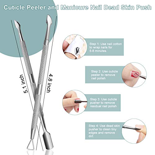 CGBE Cuticle Trimmer and Cuticle Pusher Manicure Tools Set, Professional Stainless Steel Toenail Clipper Cuticle Cutter Clipper Durable Pedicure Manicure Tools for Fingernails and Toenails - Thumbnail 4