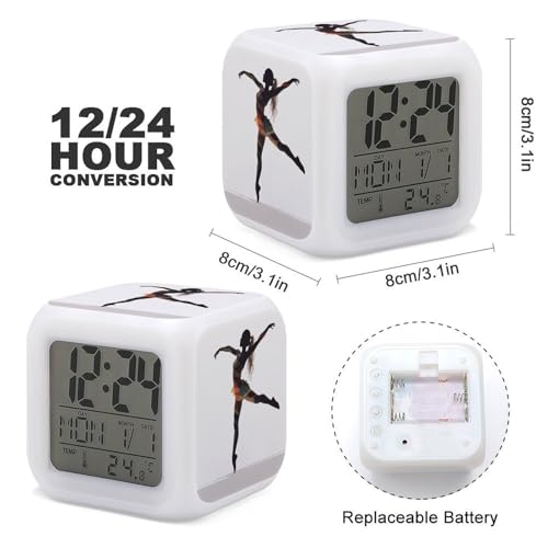 Reloj de despertador estético con luces LED de colores para regalar en cumpleaños y hogar 3